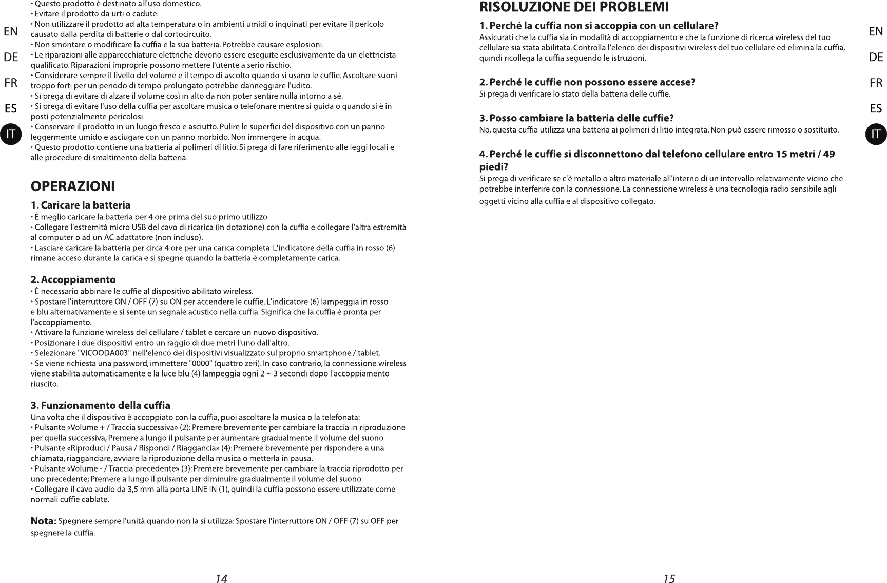 Page 9 of YUXINXIN ELECTRONICS 20180806 Over-Ear Stereo Headphones User Manual 