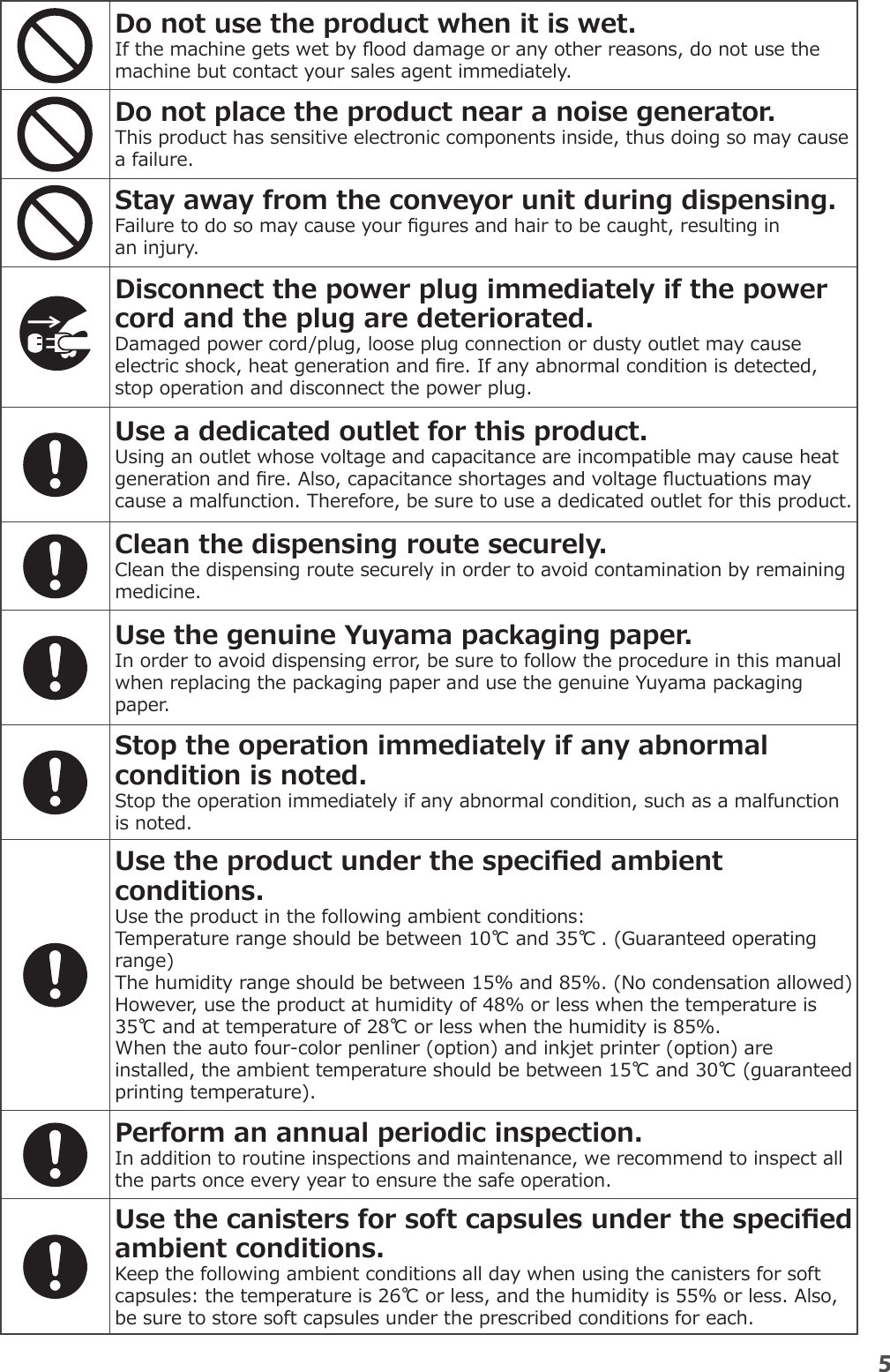 Page 7 of YUYAMA MFG FDX3 Compact Fully Automatic Tablet Packaging Machine User Manual 1