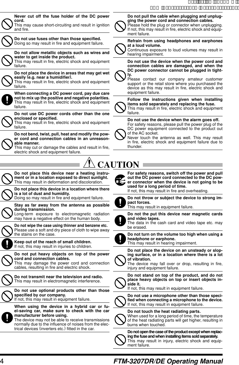 Page 4 of Yaesu Musen 20754X50 Scanning Receiver User Manual Manual