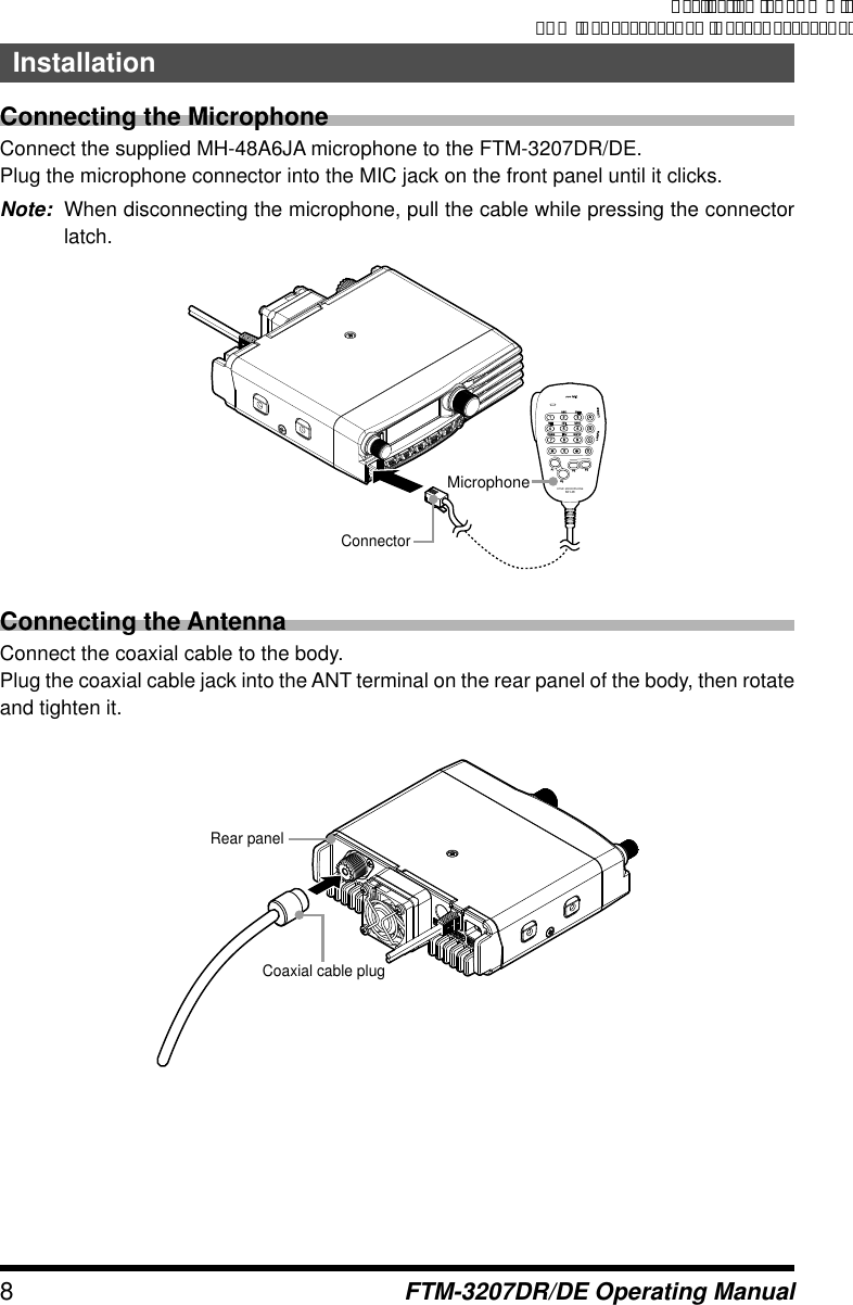 Page 8 of Yaesu Musen 20754X50 Scanning Receiver User Manual Manual