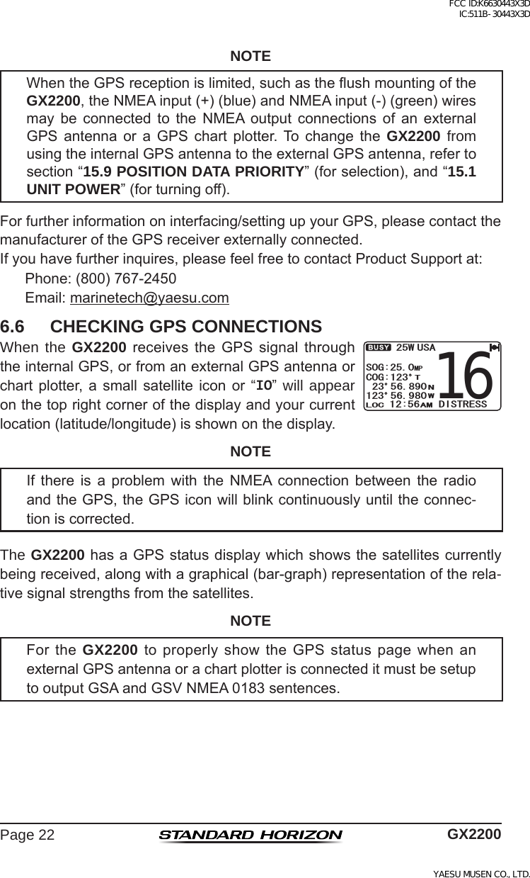 Page 22 of Yaesu Musen 30443X3D MOBILE MARINE TRANSCEIVER User Manual GX2200 Operating Manual