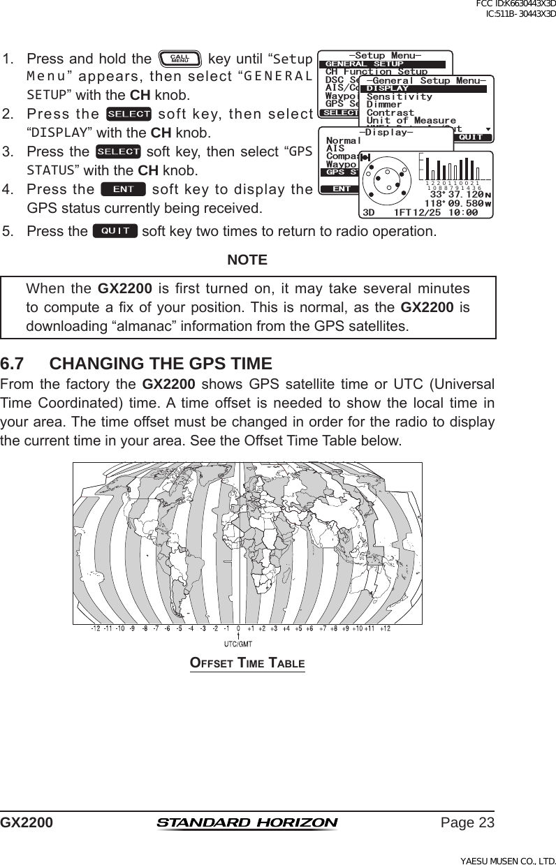 Page 23 of Yaesu Musen 30443X3D MOBILE MARINE TRANSCEIVER User Manual GX2200 Operating Manual