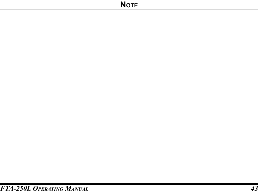 FTA-250L OperATing MAnuAL 43note