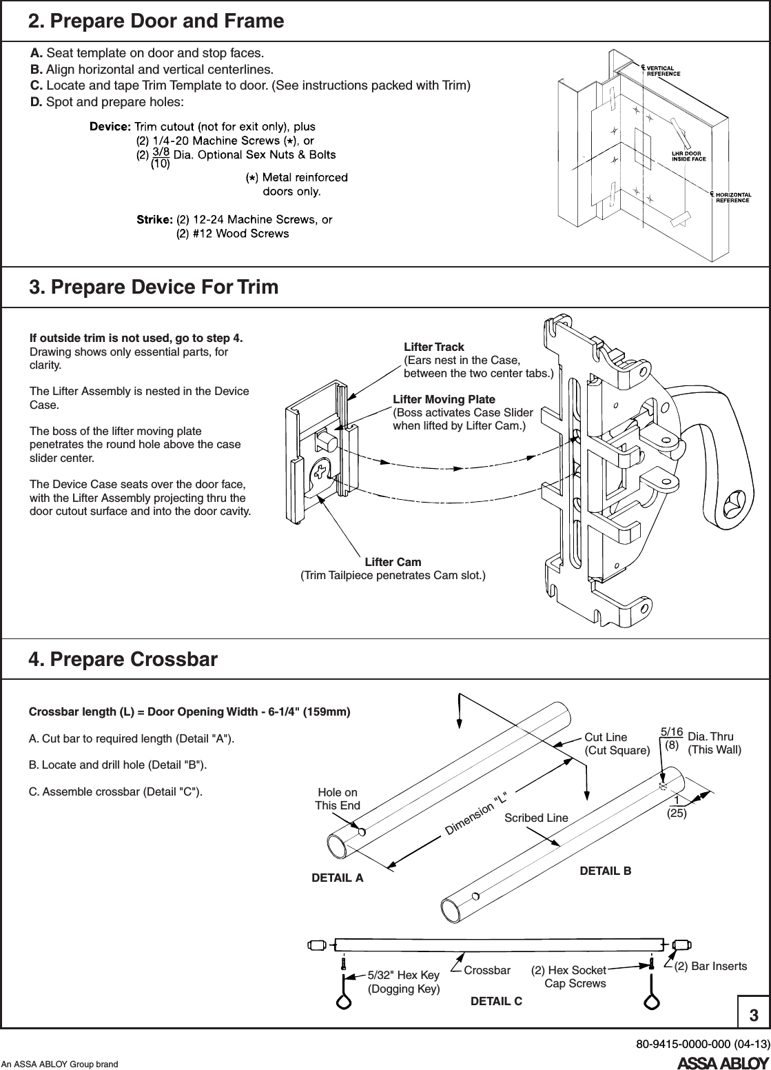 Page 3 of 6 - Yale  1500 Rim Exit Device Installation Instructions 1500seriesinstallation