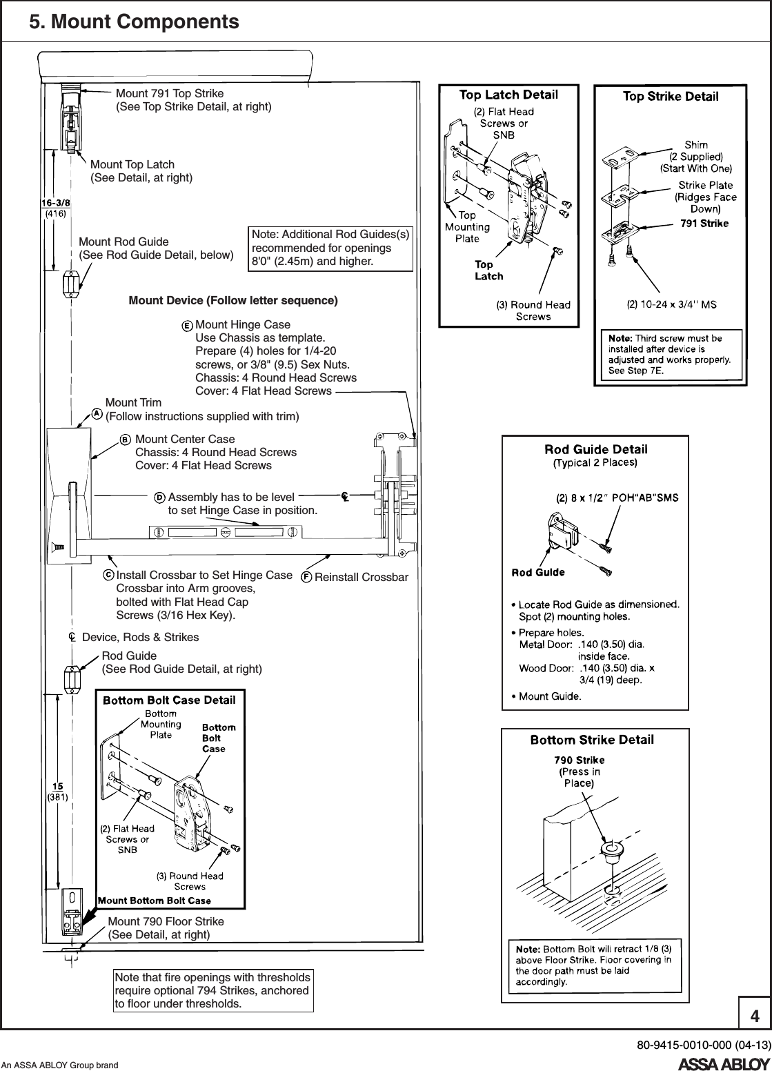 Page 4 of 8 - Yale  1510 Surface Vertical Rod Exit Device Installation Instructions 1510seriesinstallation