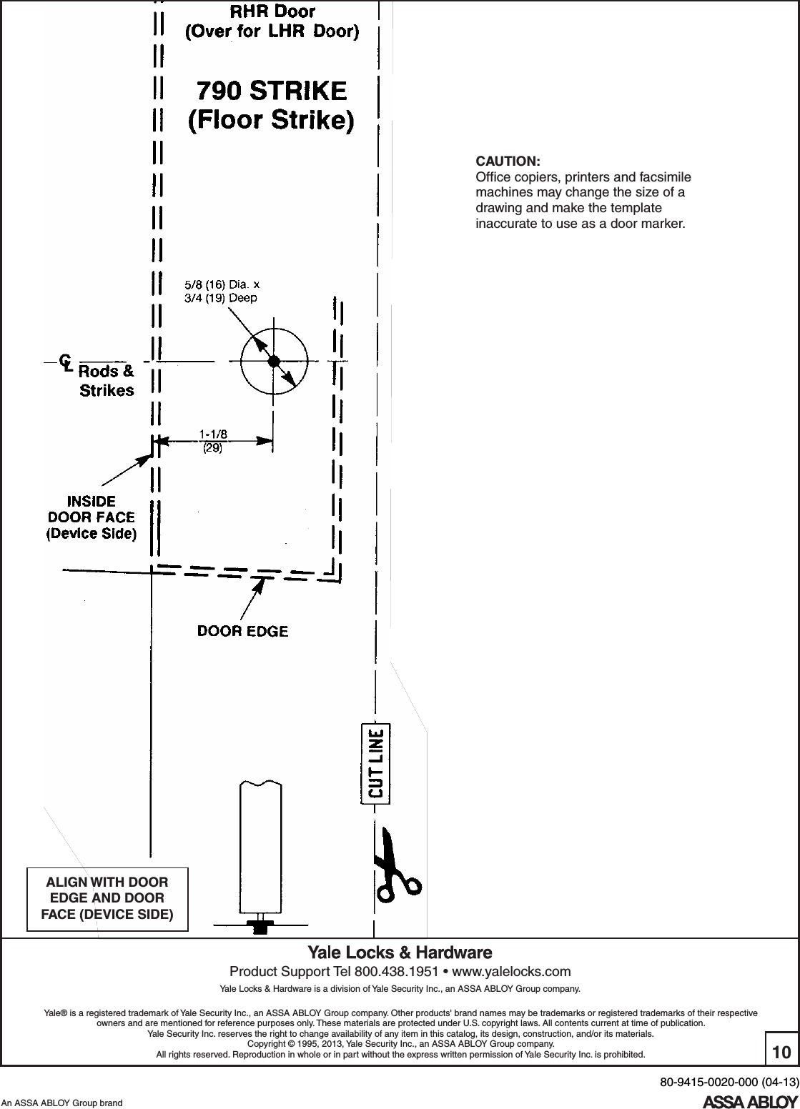 Page 10 of 10 - Yale  1520 Concealed Vertical Rod Exit Device Installation Instructions 1520seriesisntallation