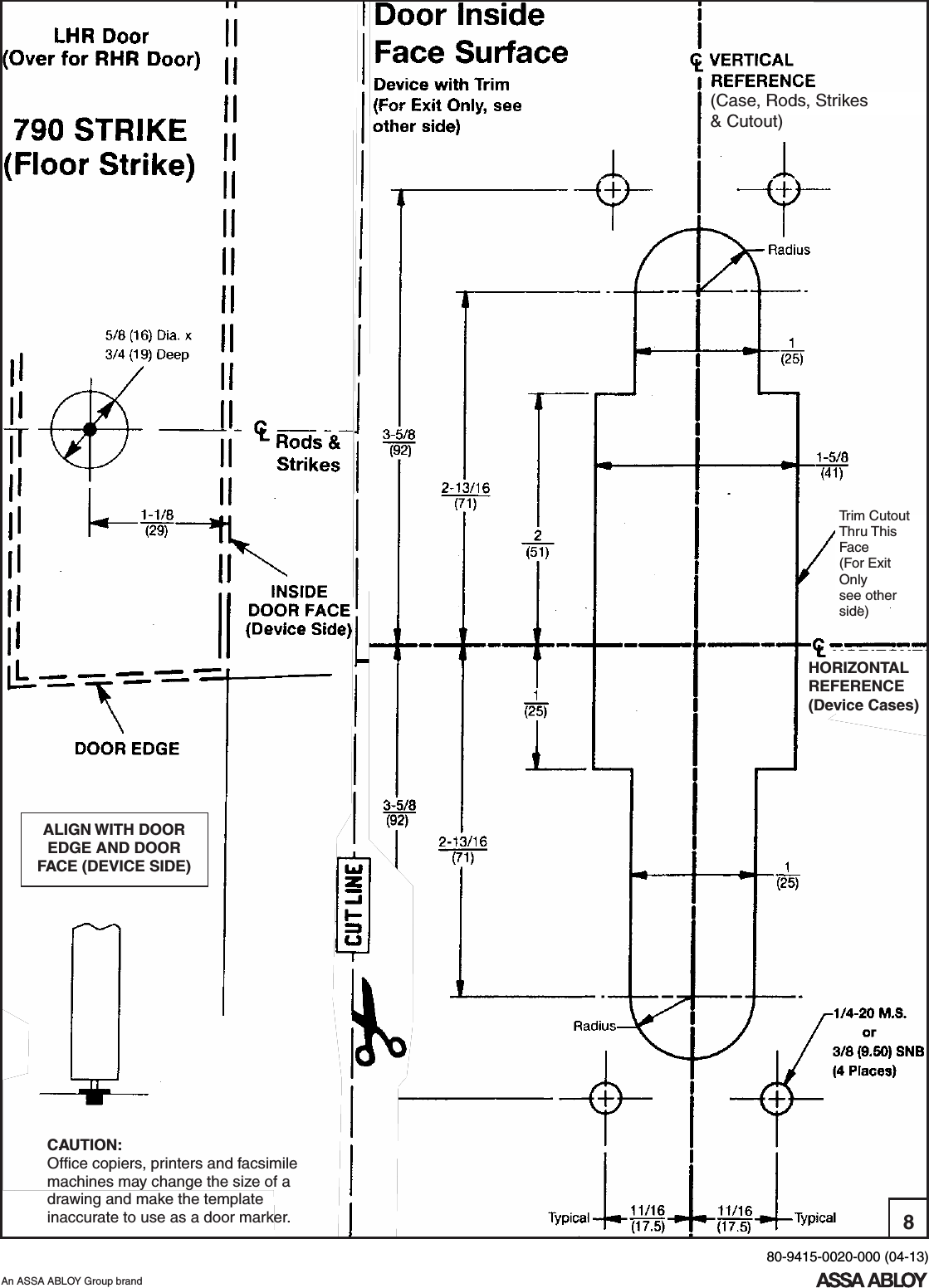 Page 8 of 10 - Yale  1520 Concealed Vertical Rod Exit Device Installation Instructions 1520seriesisntallation