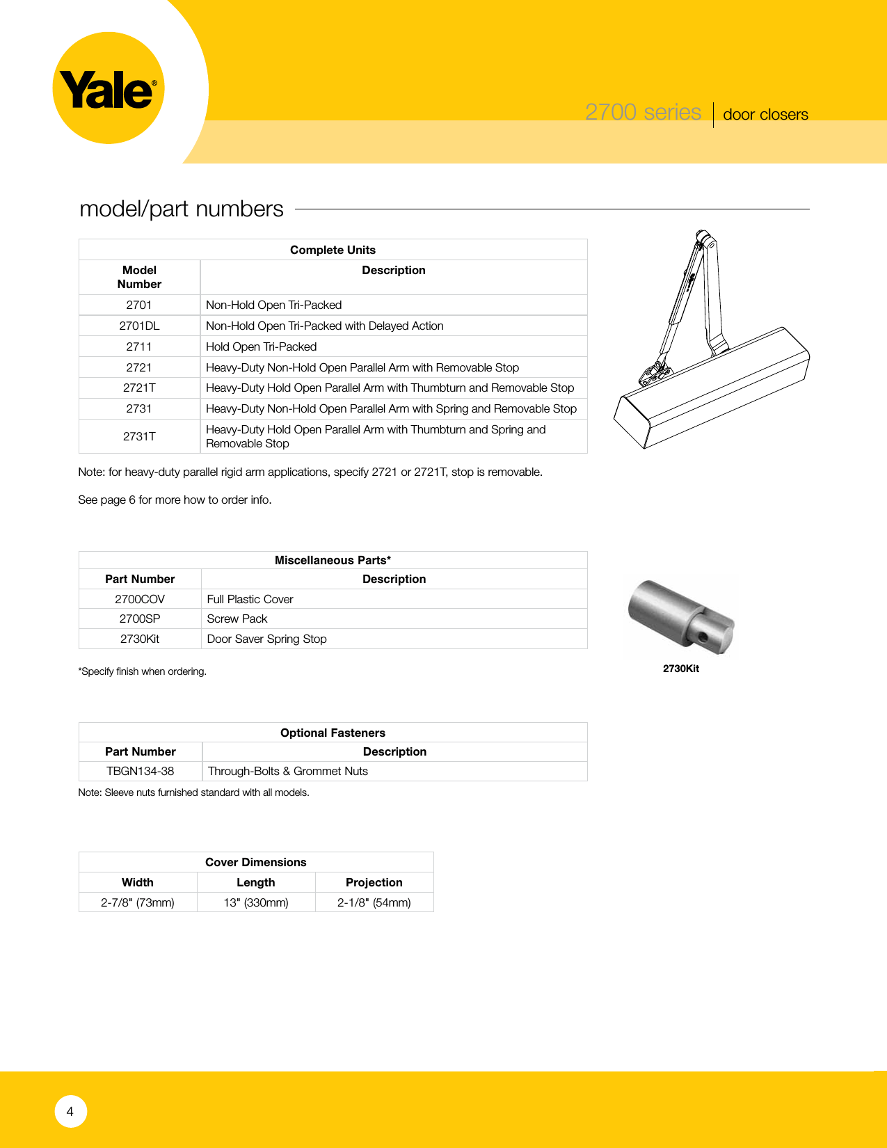 Page 4 of 8 - Yale  2700 Series - Architectural Door Closers 42821-YA-2700-door-closer-2-15R