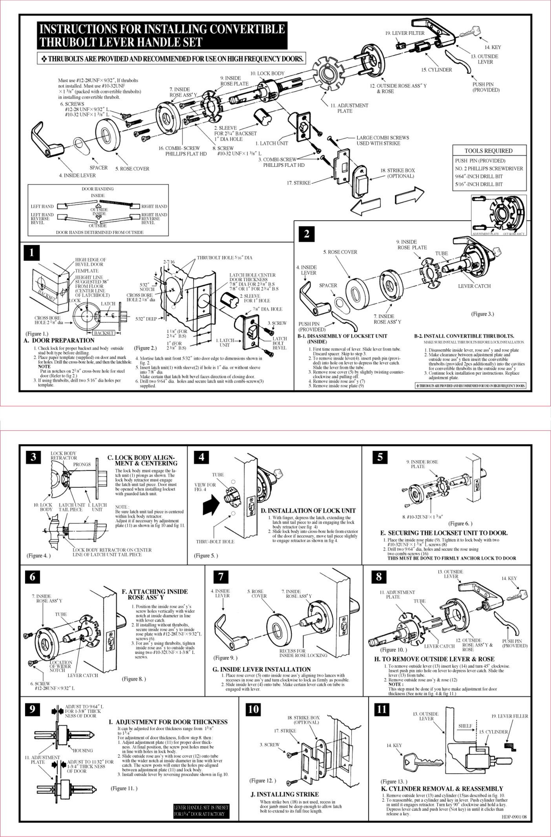 Page 1 of 1 - Yale  4600LN Lever Lock Installation Instructions 5-12