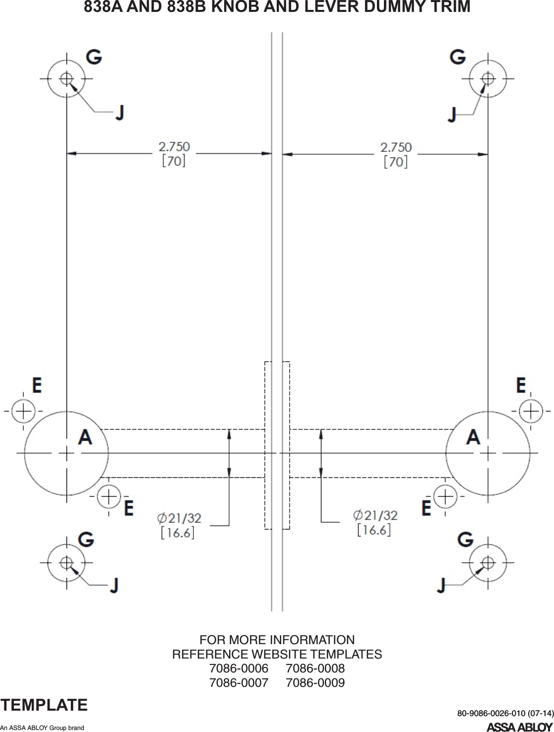 Page 8 of 8 - Yale  8800 Series Mortise Lock Installation Instructions 80-9086-0026-0108800Mortise
