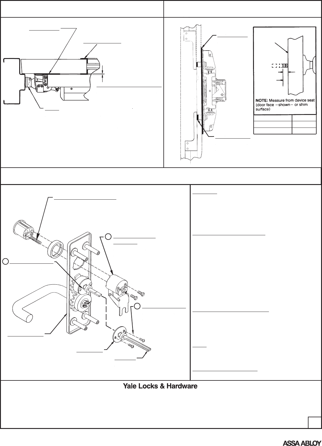 Yale Exit Device Shim Kits Installation Instructions 80 9470 0724 00002 13Shim