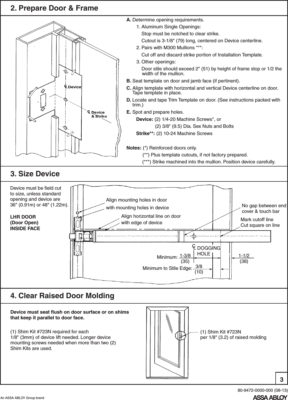 Yale 7200 Rim Exit Devices Installation Instructions 80, 42% OFF