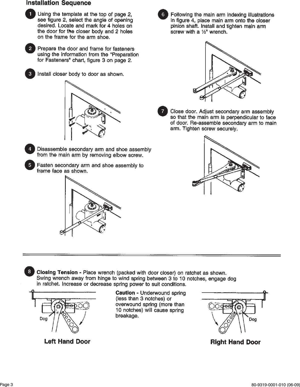 Page 3 of 6 - Yale 80-9319-0001-010 (06-09) 1900 Series Traditional Style Non-Hold Open Door Closers Yale1900-80-9319-0001-010