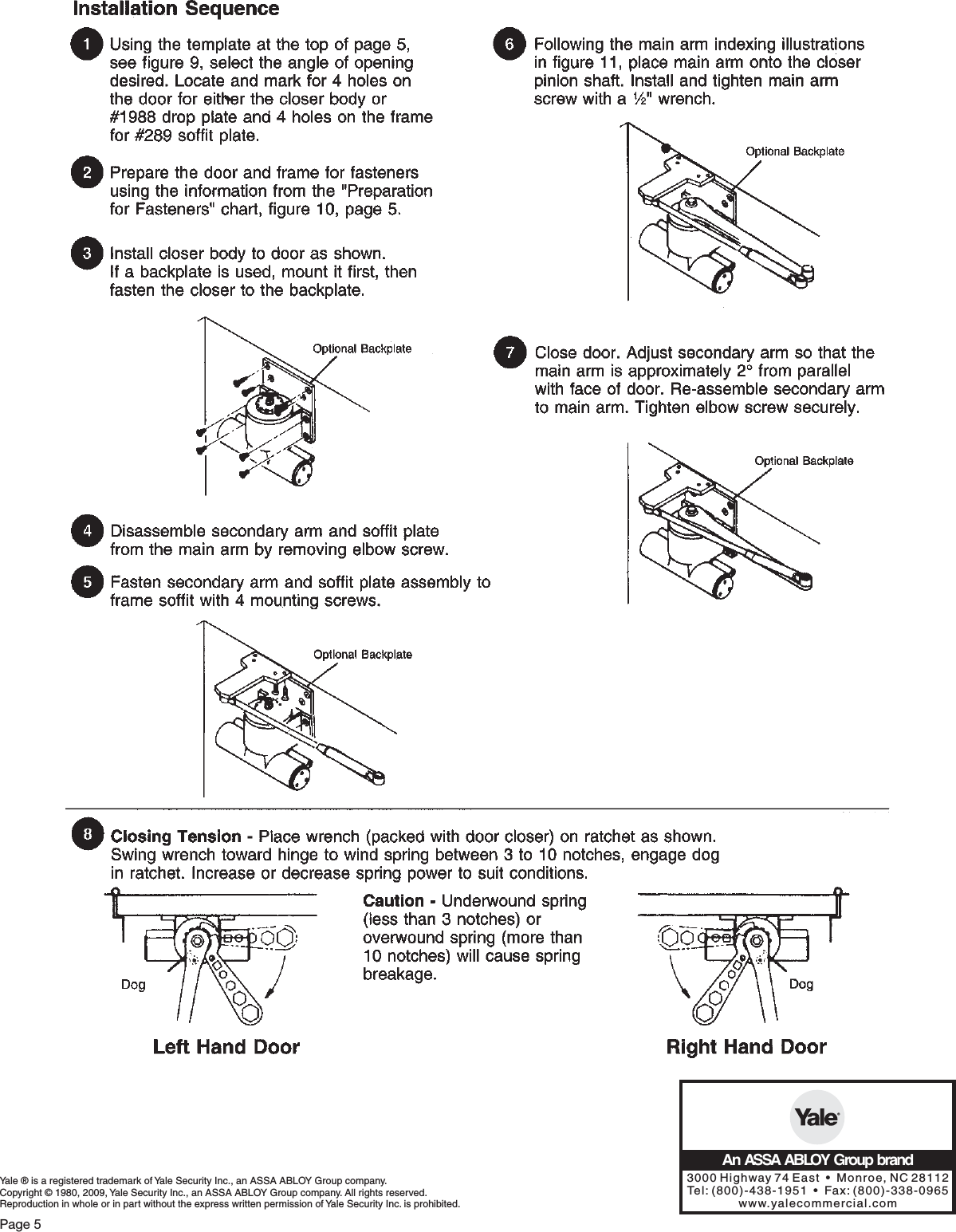 Page 6 of 6 - Yale 80-9319-0001-010 (06-09) 1900 Series Traditional Style Non-Hold Open Door Closers Yale1900-80-9319-0001-010