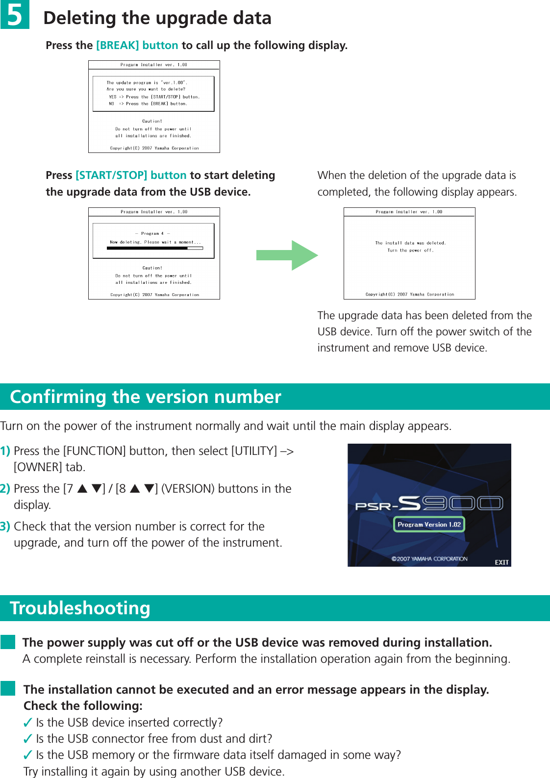 Page 2 of 2 - Yamaha 07PSR_Installation Firmware Upgrade - Installation For PSR-S900/S700 EN 07PSR