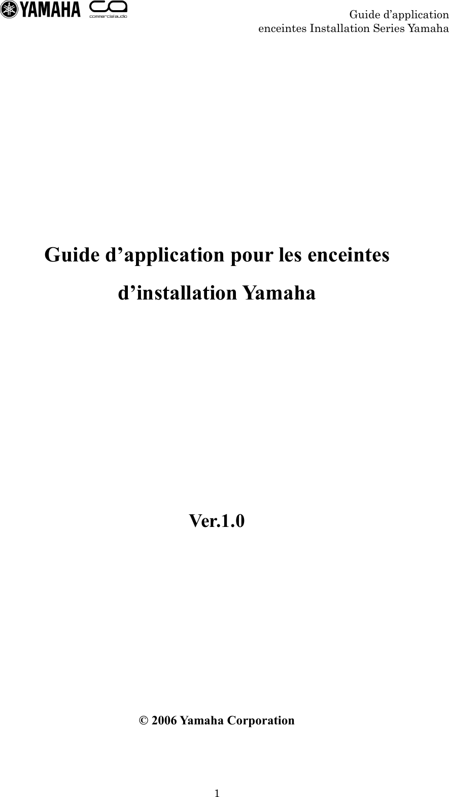 Yamaha Installation Series Speakers Application Guide French For ...