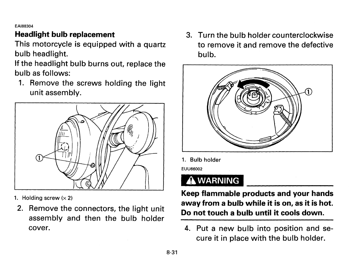 Yamaha 1998 Virago 1100 Owners Manual
