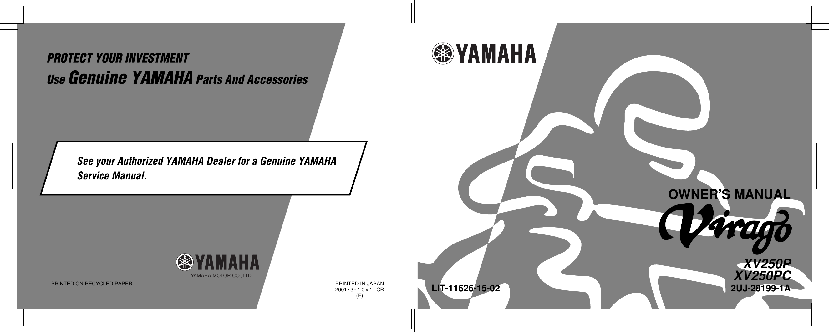 Yamaha 2002 Virago 250 Owners Manual