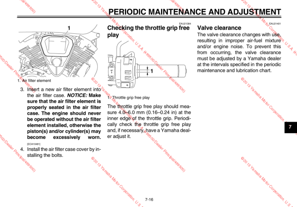 Yamaha 2014 Stryker Owners Manual