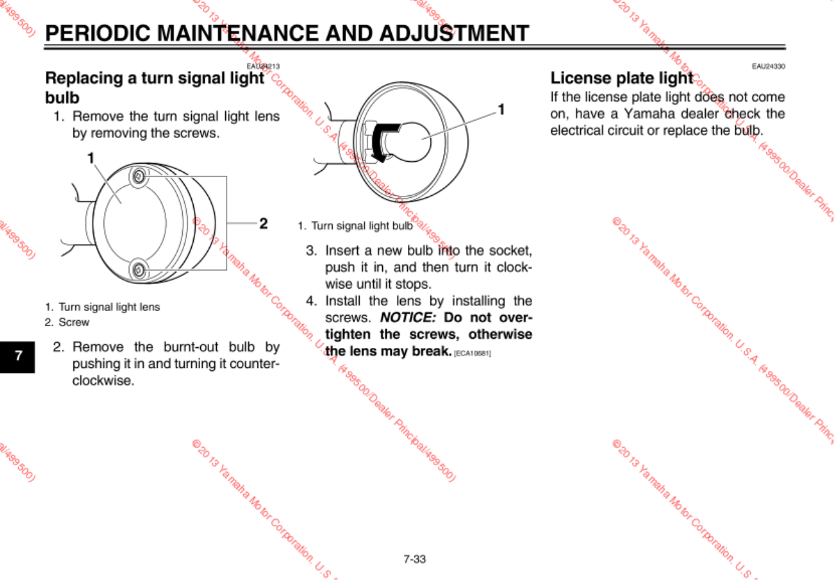 Yamaha 2014 Stryker Owners Manual