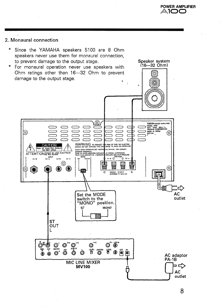 Yamaha A100 Operation Manual Scan 4