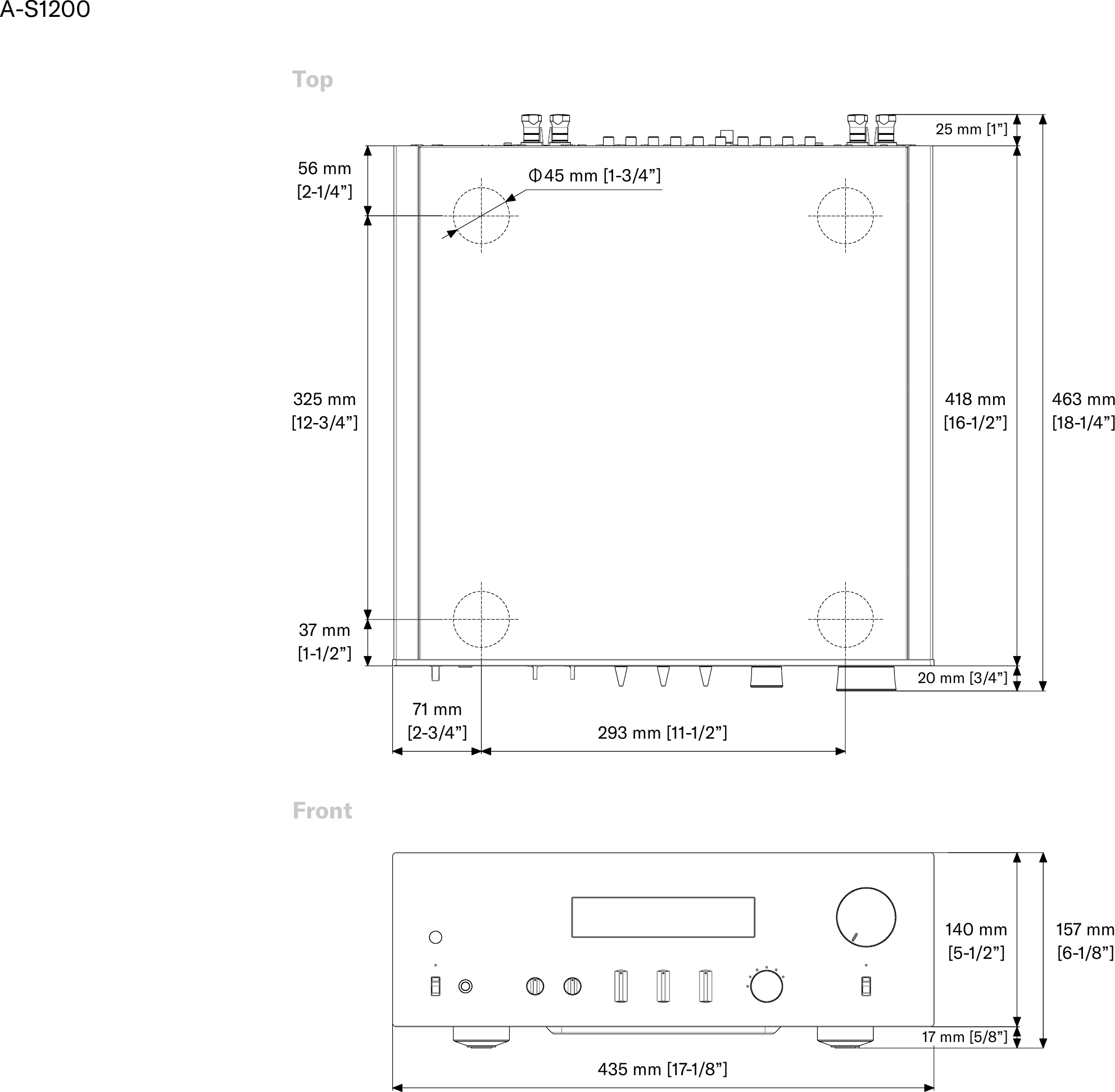 Page 1 of 1 - Yamaha A-S1200 Dimension Drawing