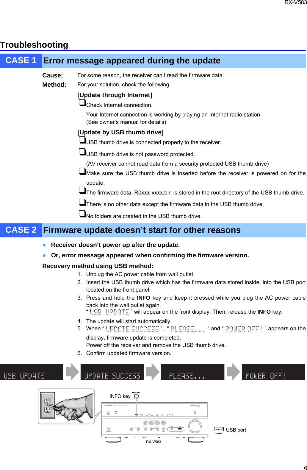 Page 6 of 6 - Yamaha  AV_RXV583_User Firmware Manual AV RXV583 User