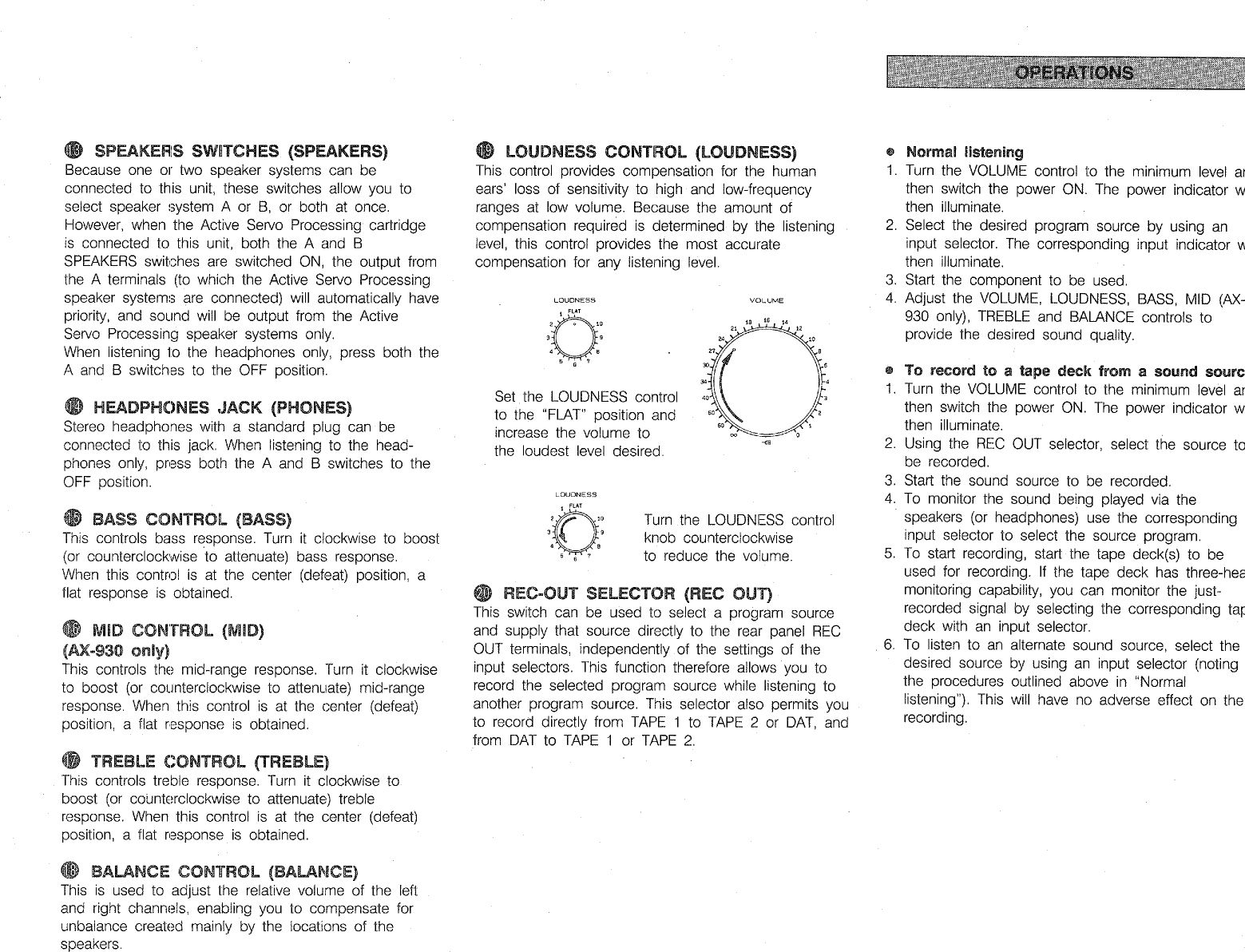 Page 8 of 12 - Yamaha .橡.ページ) AX-930 OWNER'S MANUAL