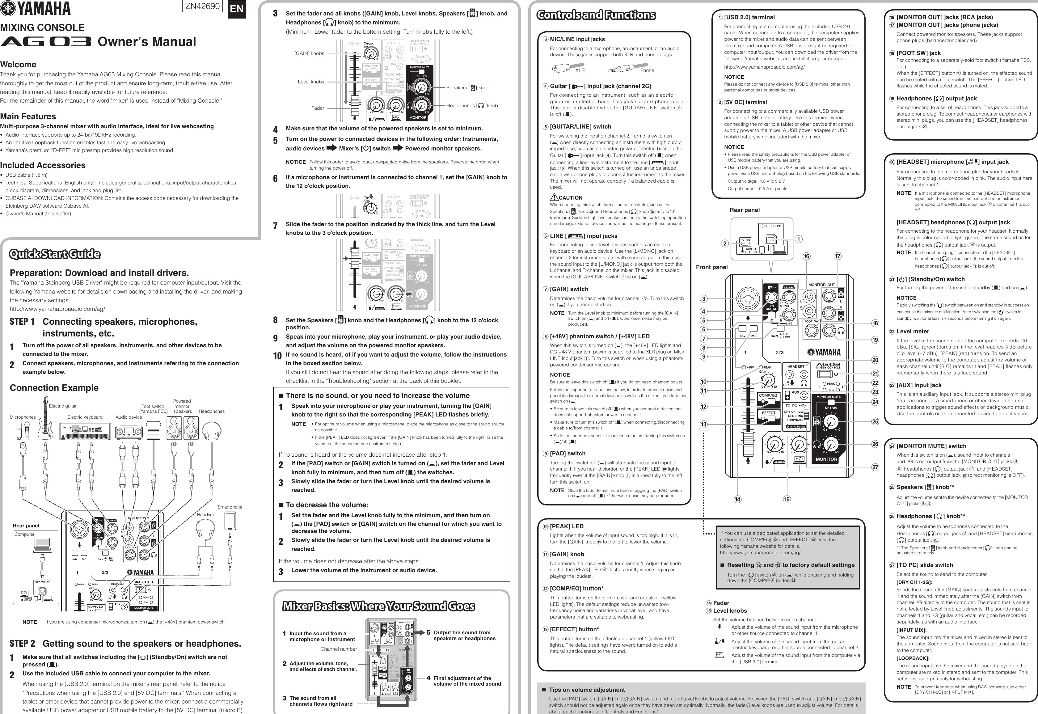 Page 1 of 2 - Yamaha Ag03-Owners-Manual AG03 Owner's Manual  Yamaha-ag03-owners-manual