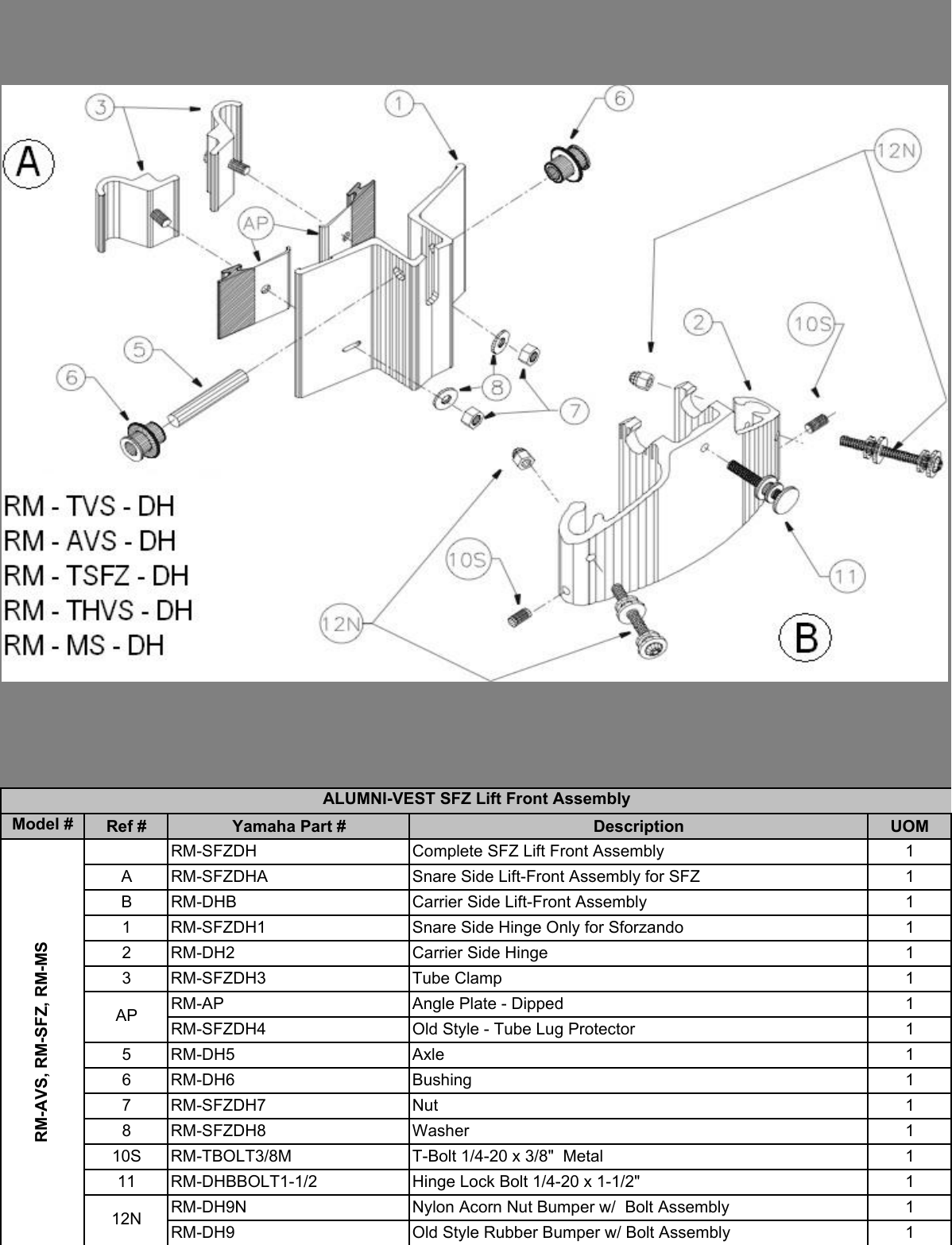 Page 1 of 8 - Yamaha Assemblys And Other Assorted Items Assemblies Spacers