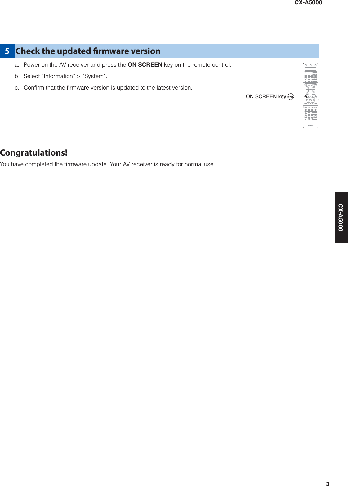 Page 3 of 6 - Yamaha CX-A5000 Firmware Update Installation_Manual CXA5000