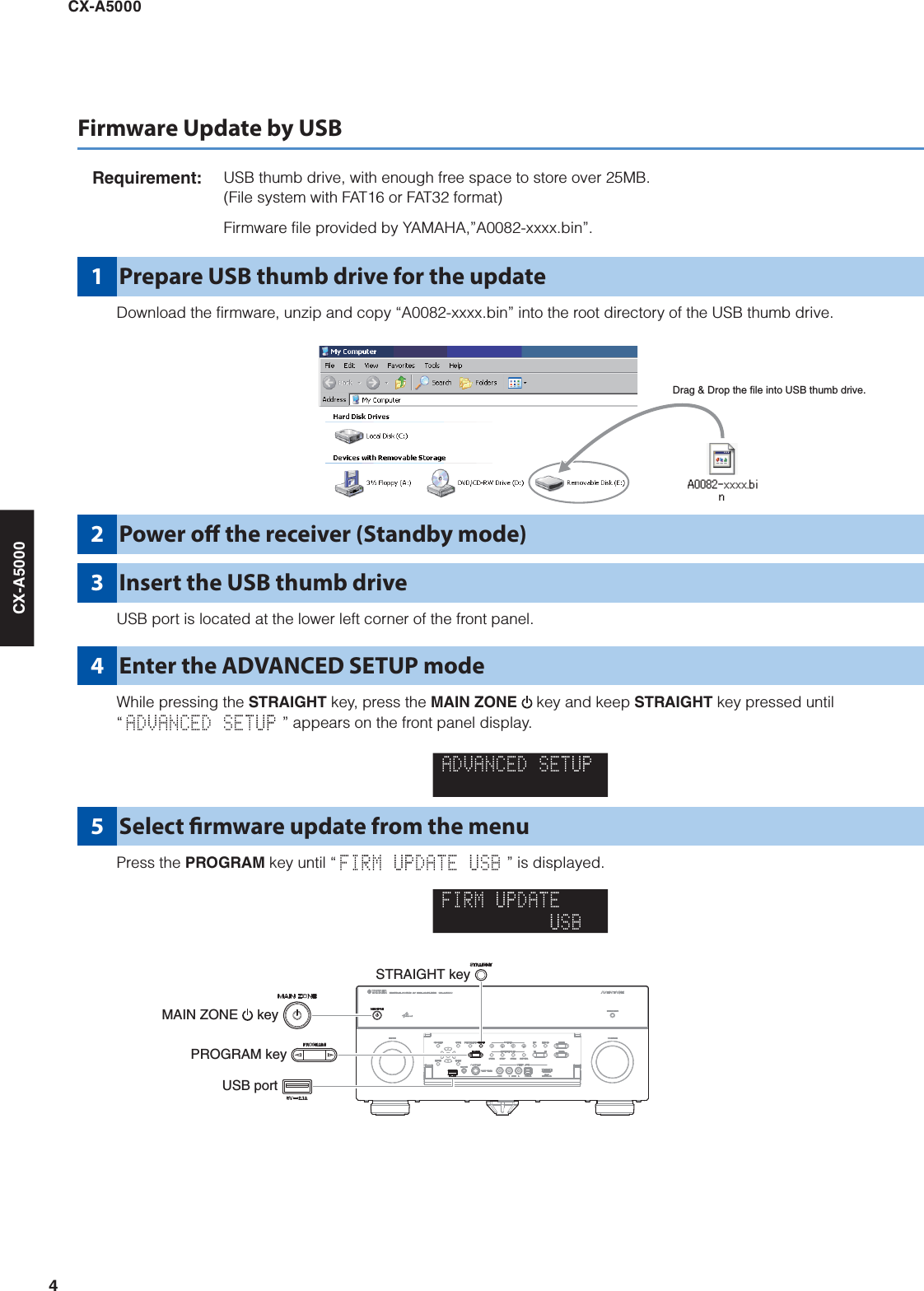 Page 4 of 6 - Yamaha CX-A5000 Firmware Update Installation_Manual CXA5000