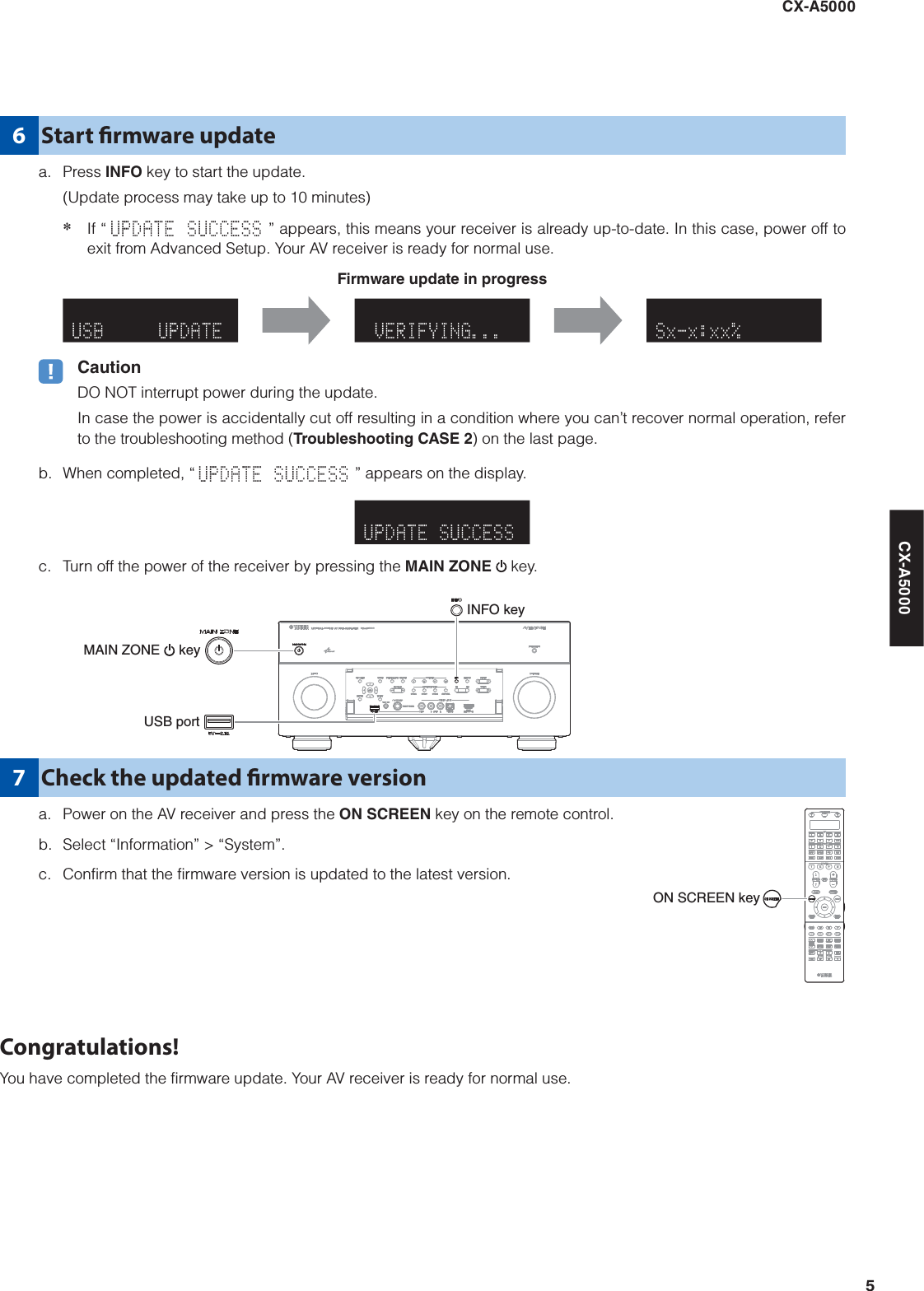 Page 5 of 6 - Yamaha CX-A5000 Firmware Update Installation_Manual CXA5000