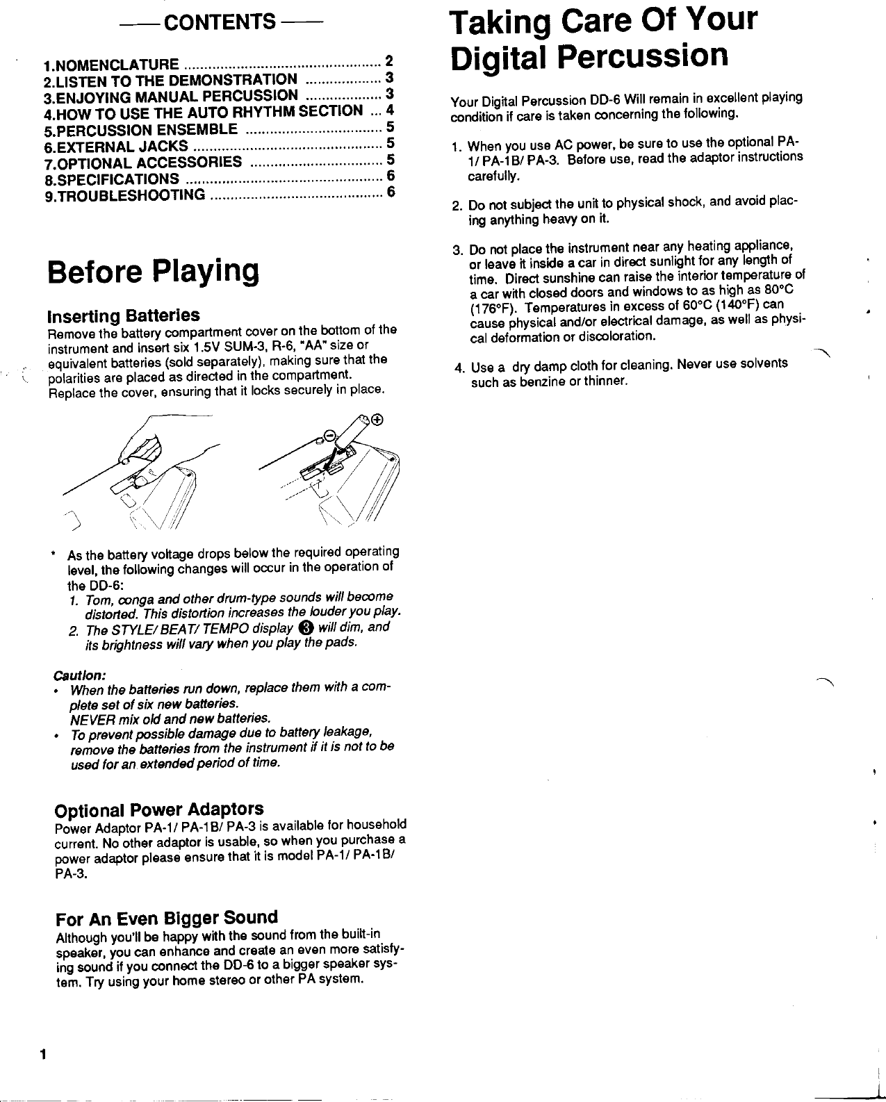 Page 2 of 8 - Yamaha DD-6 Owner's Manual (Image) DD6E
