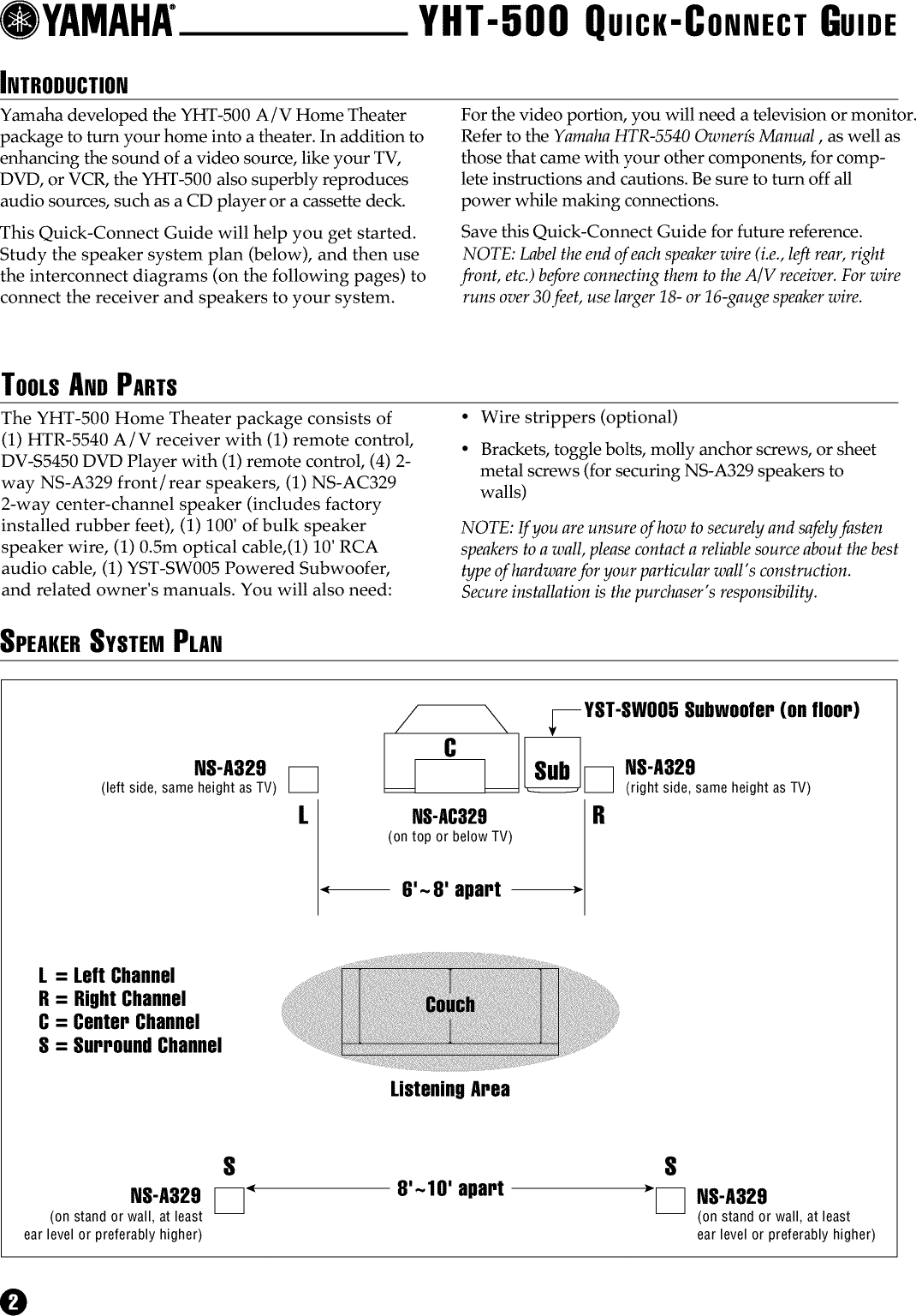 Page 2 of 11 - Yamaha DV-S5450 User Manual  DVD PLAYER - Manuals And Guides L0209156