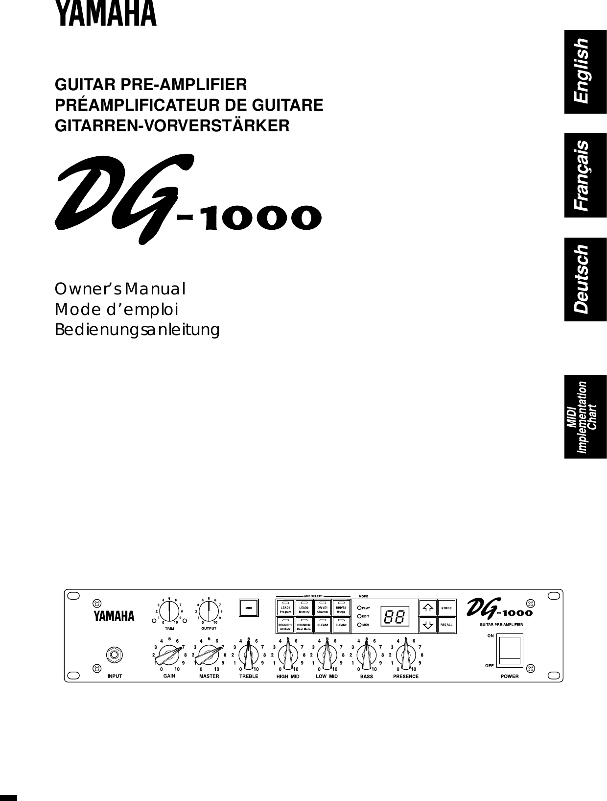 Yamaha Dg 1000 Owners Manual