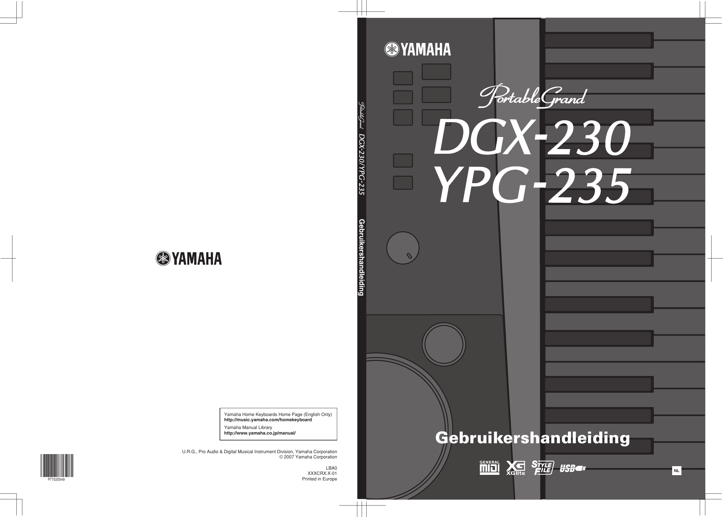 Yamaha Dgx 230 Ypg 235 Owners Manual 230/YPG Owner's
