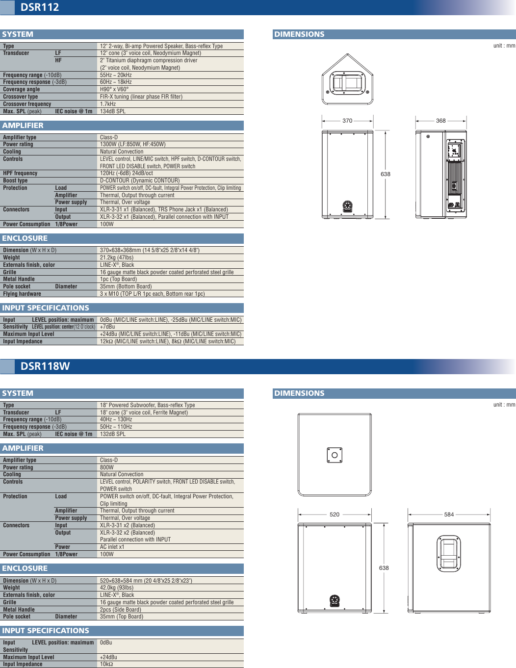 Yamaha Dsr Series2 Data Sheet