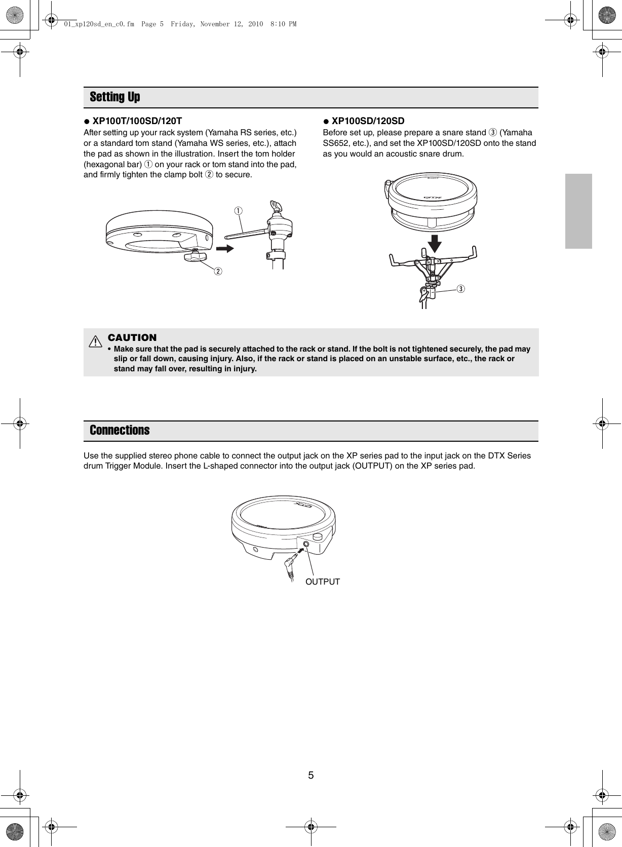 Page 5 of 9 - Yamaha Dtx-Xp100Sd-Users-Manual XP100T/100SD/120T/120SD Owner's Manual  Yamaha-dtx-xp100sd-users-manual