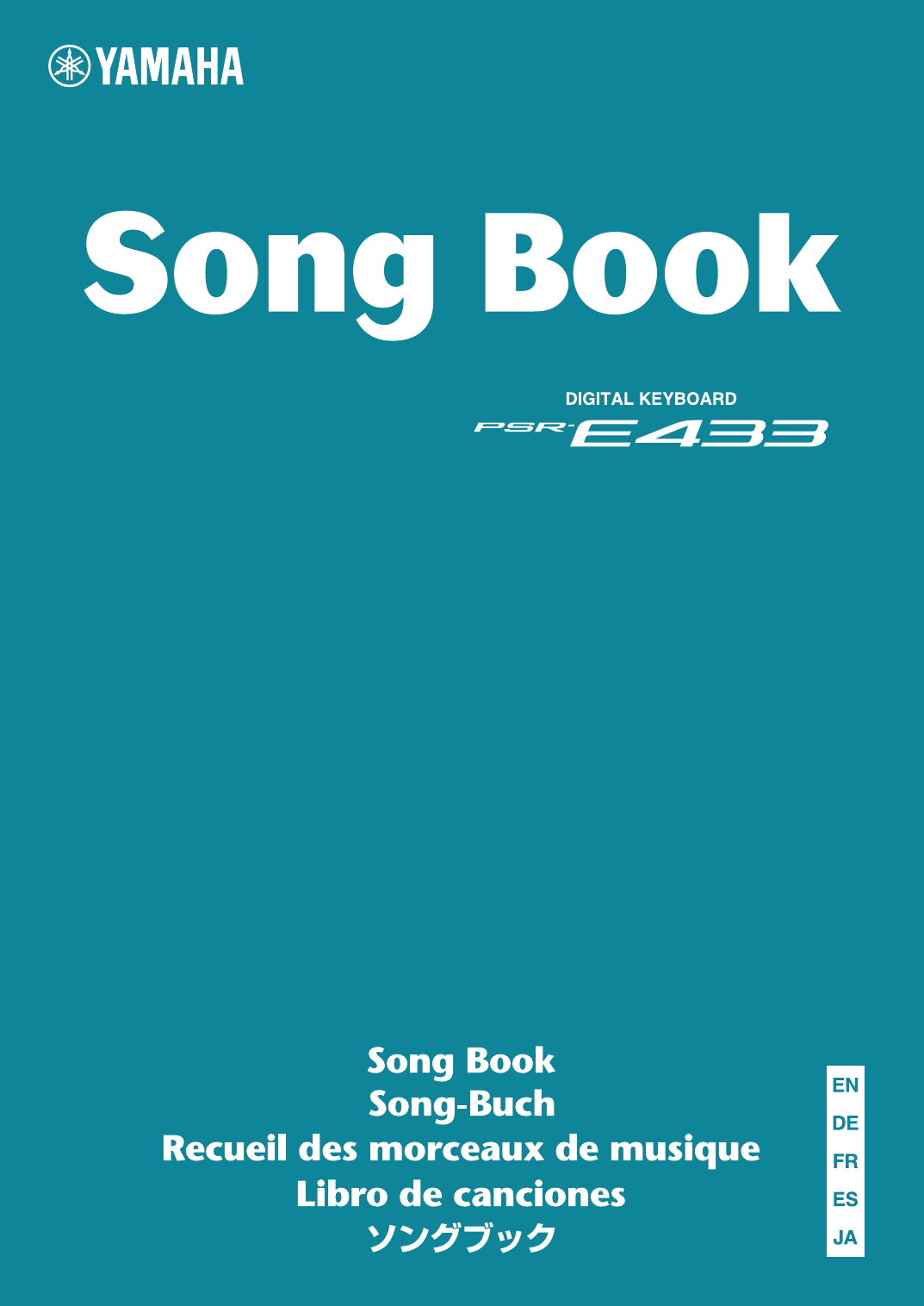 Yamaha E433 Songbook 01A0 Song Book For PSR V10