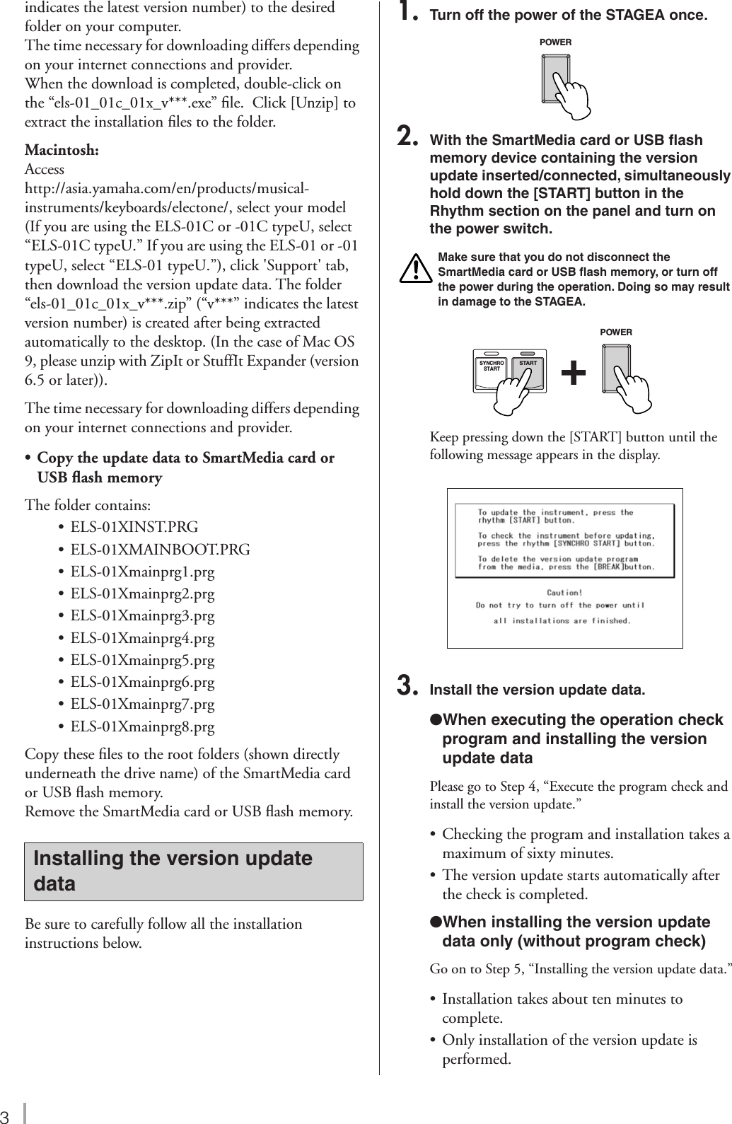 Yamaha Firmware Upgrade Installation For ELS 01/01U/01C/01CU/01X En