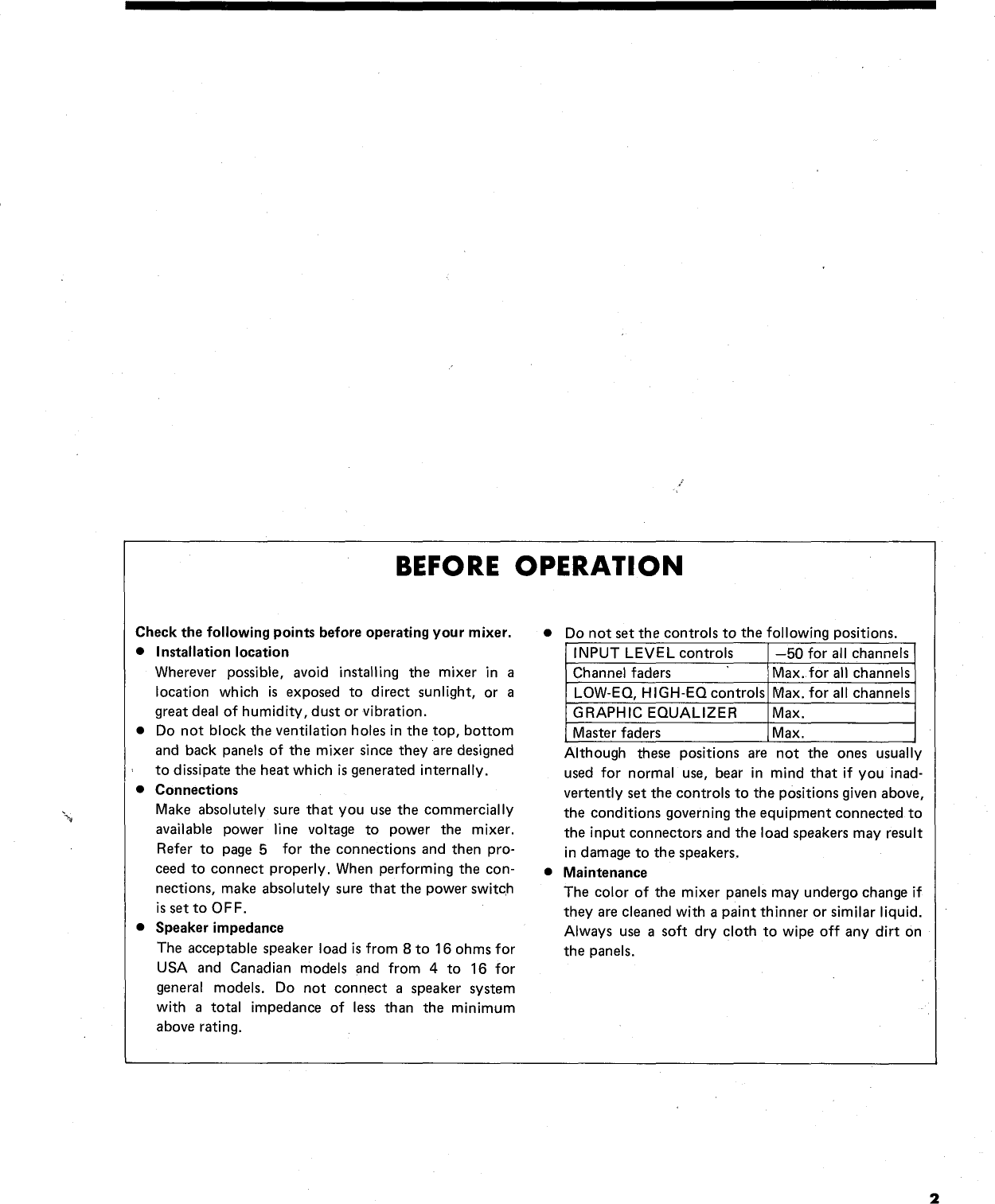 Page 3 of 12 - Yamaha  EM-200 Owner's Manual (Image) EM200 En Om