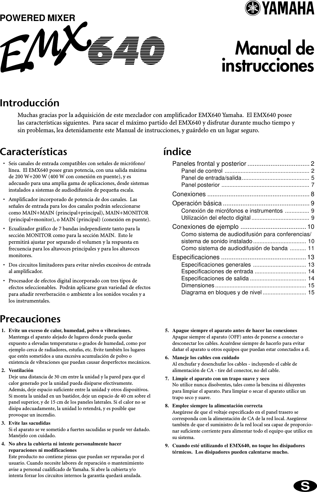 Yamaha Emx7 User Manual