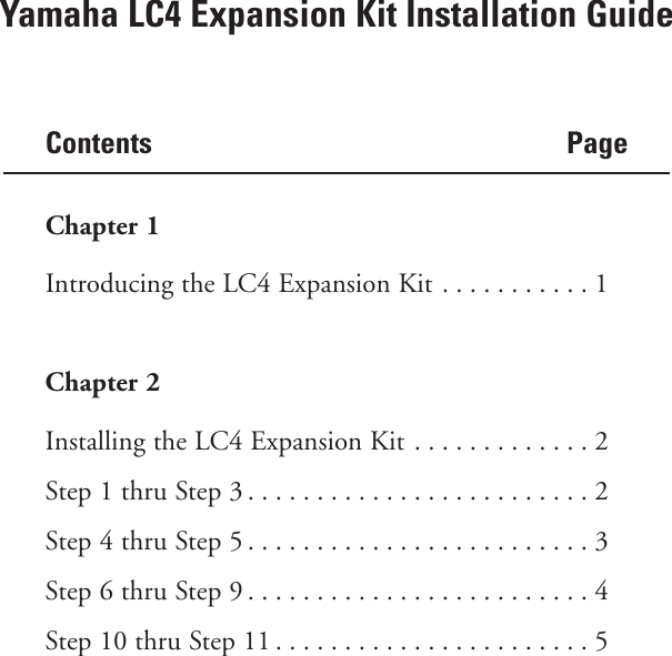 Page 2 of 8 - Yamaha  Expansion Kit Guide