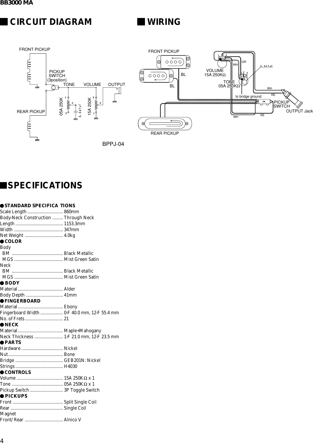 Page 4 of 4 - Yamaha Guitar-Bb3000-Ma-Users-Manual BB3000 MA  Yamaha-guitar-bb3000-ma-users-manual