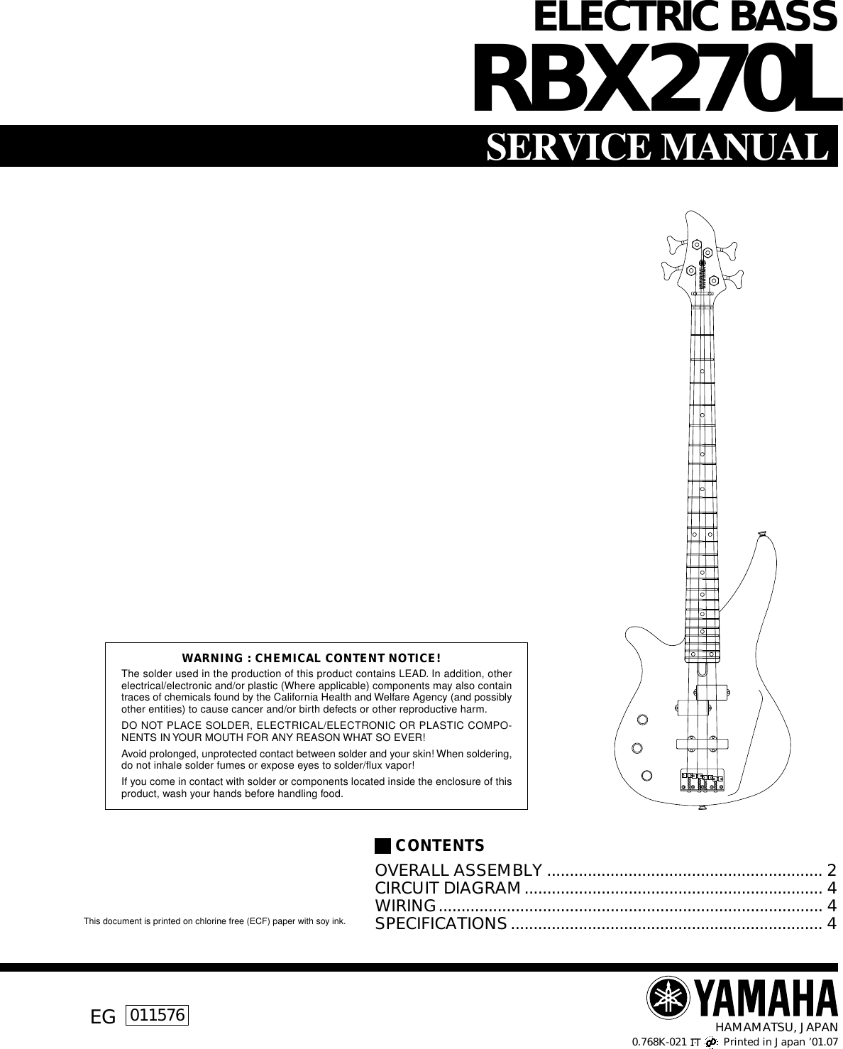Page 1 of 4 - Yamaha Guitar-Electric-Bass-Users-Manual ELECTRIC BASS  Yamaha-guitar-electric-bass-users-manual