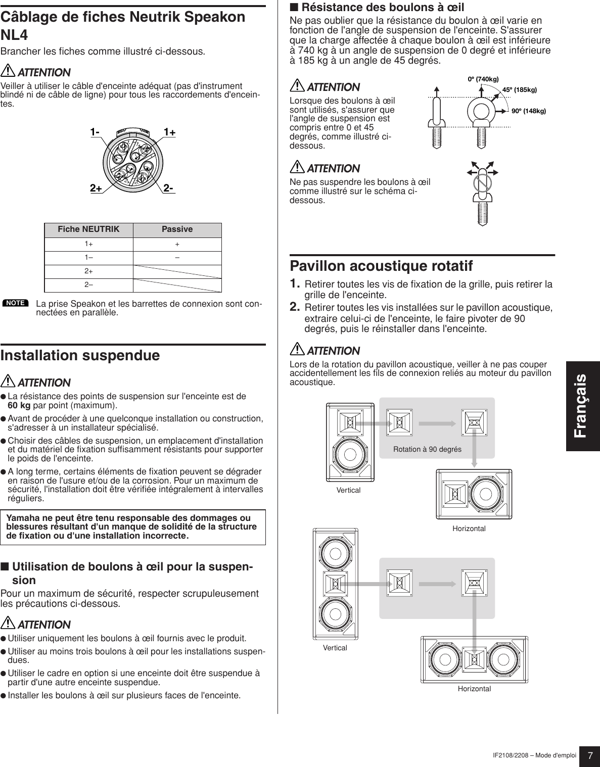 Page 4 of 7 - Yamaha If2108W-Owners-Manual IF2108/2208_J  Yamaha-if2108w-owners-manual