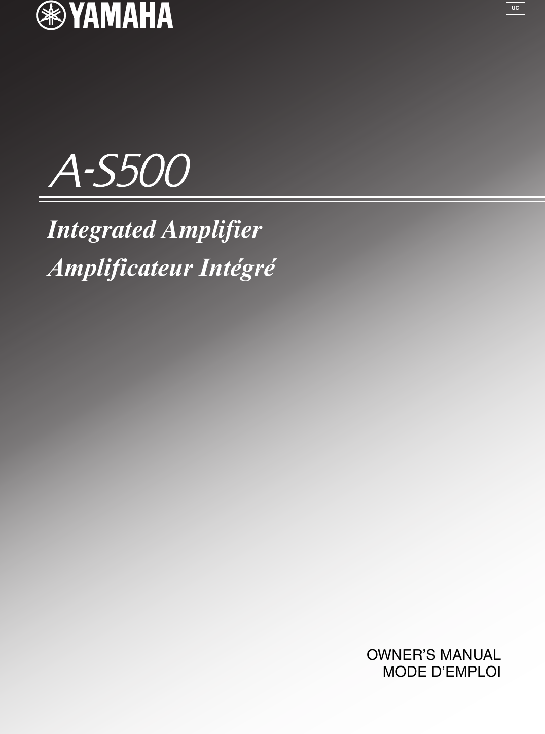 Yamaha Integrated Amplifier A S500Bl Owners Manual