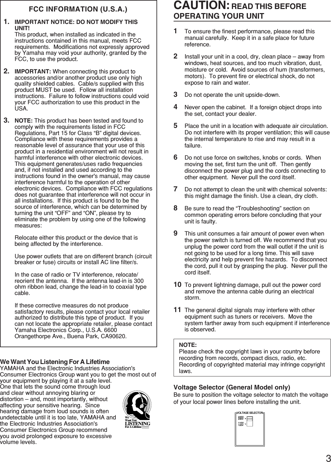 Page 3 of 8 - Yamaha KP-300E 1-En 01-03 KP-300 OWNER'S MANUAL