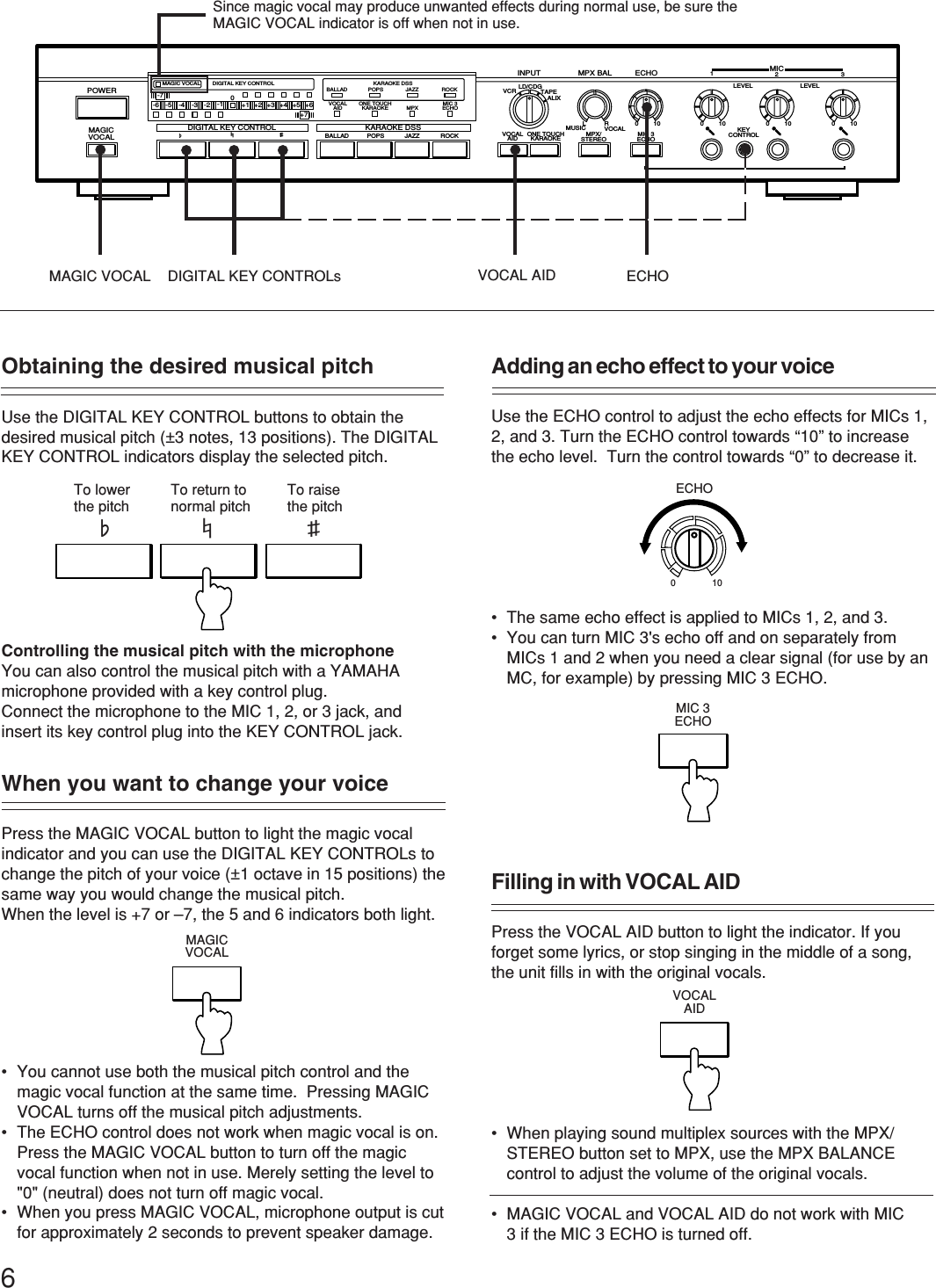 Page 6 of 8 - Yamaha KP-300E 1-En 01-03 KP-300 OWNER'S MANUAL